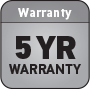 5 Year Warranty