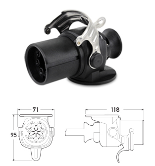 HELLA 8JB 011 895-001 Socket - 12V - 7-pin connector - DIN / ISO: 7638-2