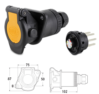 P/N 8JB 011 895-001 7 Pole EBS Socket with Screw Terminals