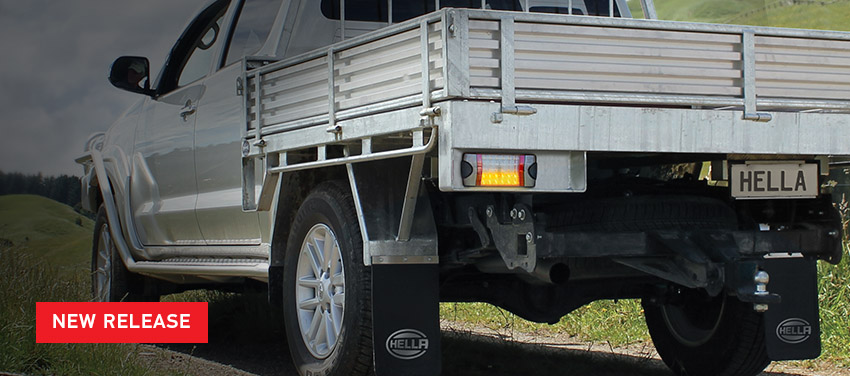 Reversing Farm Ute fitted with reversing alarm. Text on red panel reads NEW RELEASE.