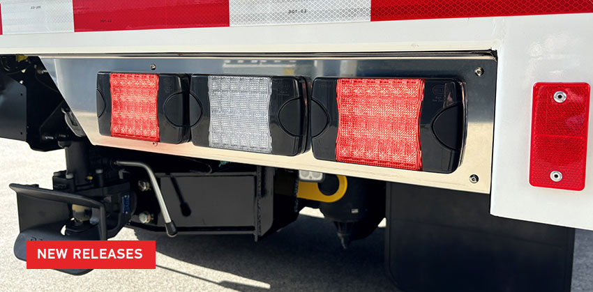 New Release text over image of DuraLED-S Clear rear marker and Signal Lamps