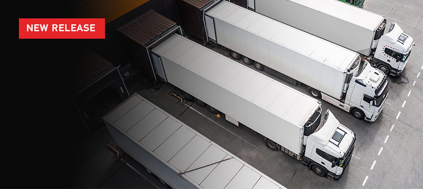 New Release text over Image of Trucks reversing into Loading bays